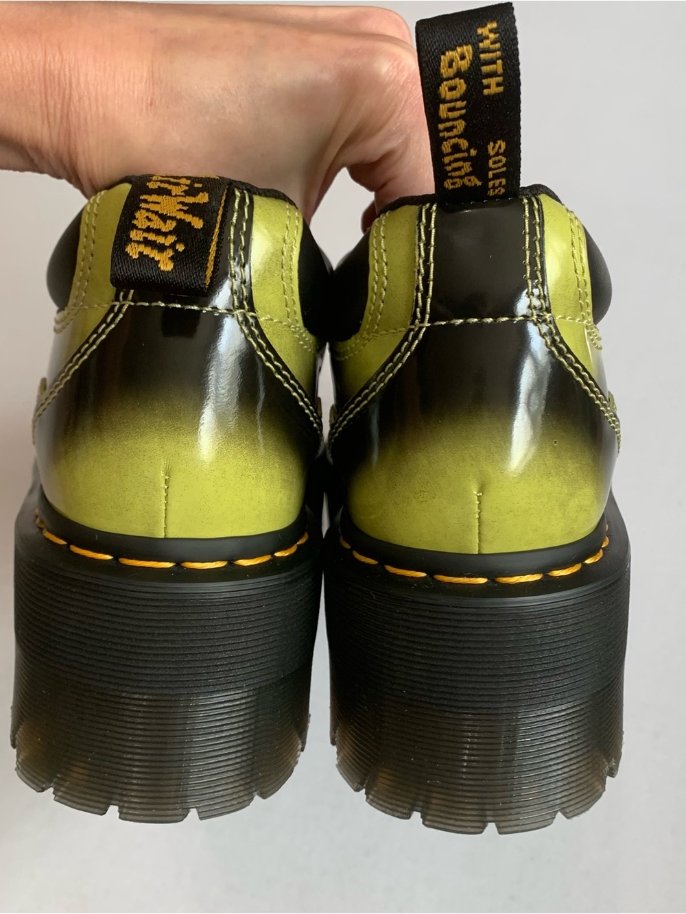 Dr. Martens 5 Eye Distressed Quad Max Platform Arcadia Green Shoes Women’s Sz 8 - Picture 7 of 8
